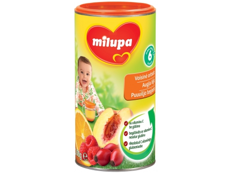 MILUPA vaisinis arbatos gėrimas, kūdikiams nuo 6 mėn., neto masė 200g |  Foxshop.lt
