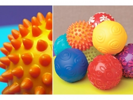 Mini kamuoliukai Oddballs, 3 vnt., 6 mėn. - 4 m. vaikams BTOYS (BX1301Z)