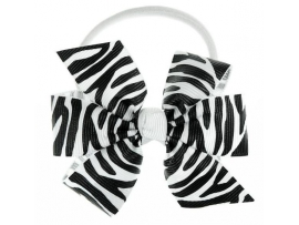 MINI MISS Kaspinėlis  Zebras su gumele, 1 vnt., dydis ~7,5 cm