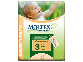 MOLTEX ÖKO ekologiškos sauskelnės 3 MIDI (4-9kg) 80vnt.