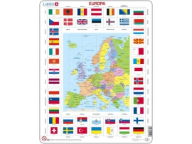 NORVEGIŠKA lietuviška dėlionė Europos Žemėlapis ir vėliavos, Maxi, 3-7 m. vaikams Larsen