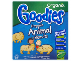 ORGANIX GOODIES ekologiški sausainiai Gyvūnėliai, vaikams nuo 1 metų, 100g