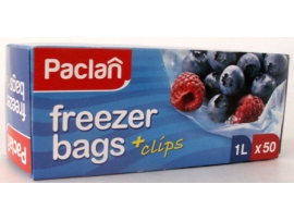 PACLAN maišai produktų šaldymui, 40 vieno litro talpos maišelių