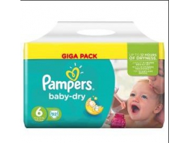PAMPERS Baby-dry sauskelnės 6 dydis (15+kg), GIGA pack 92 vnt