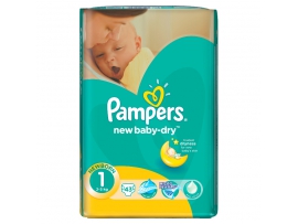 PAMPERS New Baby sauskelnės 1 New born (2-5kg) 43vnt.