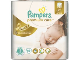 PAMPERS Premium Care sauskelnės 1 Newborn (2-5kg) 88vnt.