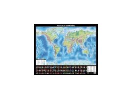 Pasaulio gamtinis ir politinis žemėlapis (laminuotas)