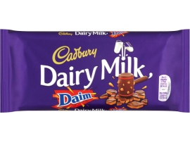 Pieniškas šokoladas su migdolų ir karamelės gabaliukais Cadbury Daim, 120g