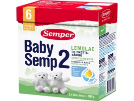Pieno mišinys esant ATPYLINĖJIMUI, ŽARNYNO DIEGLIAMS, METEORIZMUI, skirtas kūdikiams nuo 6 mėn., Semper Lemolac, 500 g