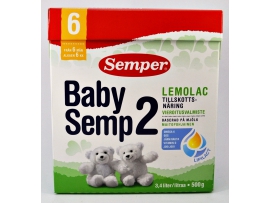 Pieno mišinys esant ATPYLINĖJIMUI, ŽARNYNO DIEGLIAMS, METEORIZMUI, skirtas kūdikiams nuo 6 mėn., Semper Lemolac, 500 g