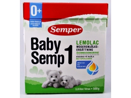 Pieno mišinys esant ATPYLINĖJIMUI, ŽARNYNO DIEGLIAMS, METEORIZMUI, skirtas kūdikiams nuo gimimo, Semper Baby Semp Lemolac, 500 g