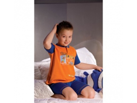 Piżamka chłopięca Filip 2972 granatowo-pomarańczowa pižama