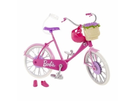 Rožinis Barbės dviratis su GĖLYČIŲ krepšeliu, vaikams nuo 3 m. BARBIE (BDF35)