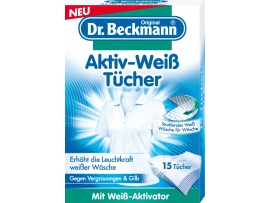 Skudurėliai pašalinantys pilkumą ir gelsvumą nuo audinių   Dr. Beckmann Active-White Sheets, 15 vnt