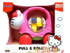 Traukomas žaisliukas HELLO KITTY PULL&ROLL, mažyliams nuo 12 mėn. (65047)