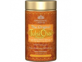 TULSI Chai Masala ekologiška arbata su prieskoniais (biri, skardinėje), 100g