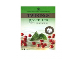 TWININGS žalioji arbata su spanguolėmis 40g