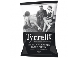 TYRRELLS SEA SALT&CRACKED BLACK PEPPERtraškučiai 40g