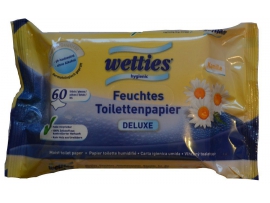 WETTIES Hygienic šlapias tualetinis popierius su ramunėlių ekstraktu, 60vnt.