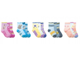 Yo Baby medvilninės kojinės mergaitėms 3 vnt, 0-3 mėnesių amžiaus vaikams (SKC 3-PAK)