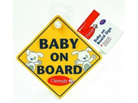 Ženklas ant lango Baby on Board / Child on Board, Clippasafe, 1 vnt. (CL530)
