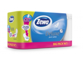 ZEWA Deluxe Pure White tualetinis popierius, 3 sluoksniai, 16 ritinėlių