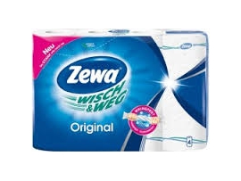ZEWA Wisch&Weg popieriniai rankšluosčiai, 4 ritinėliai